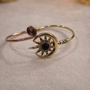 Celestial Sun And Moon Cuff Bracelet